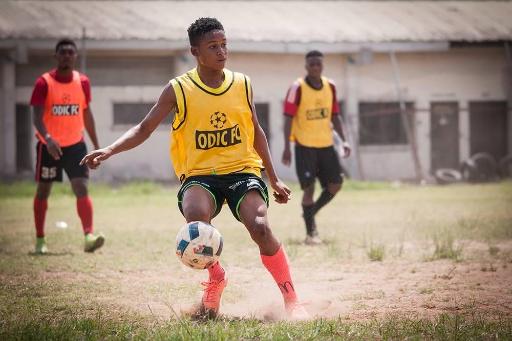 Young football player